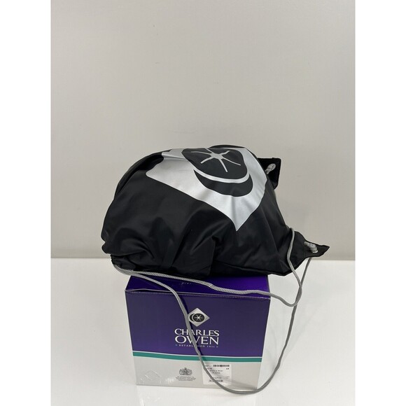 Charles Owen V8 Riding Helmet - 7 3/8- BLACK & SILVER - Brand NEW in Box - Picture 6 of 12